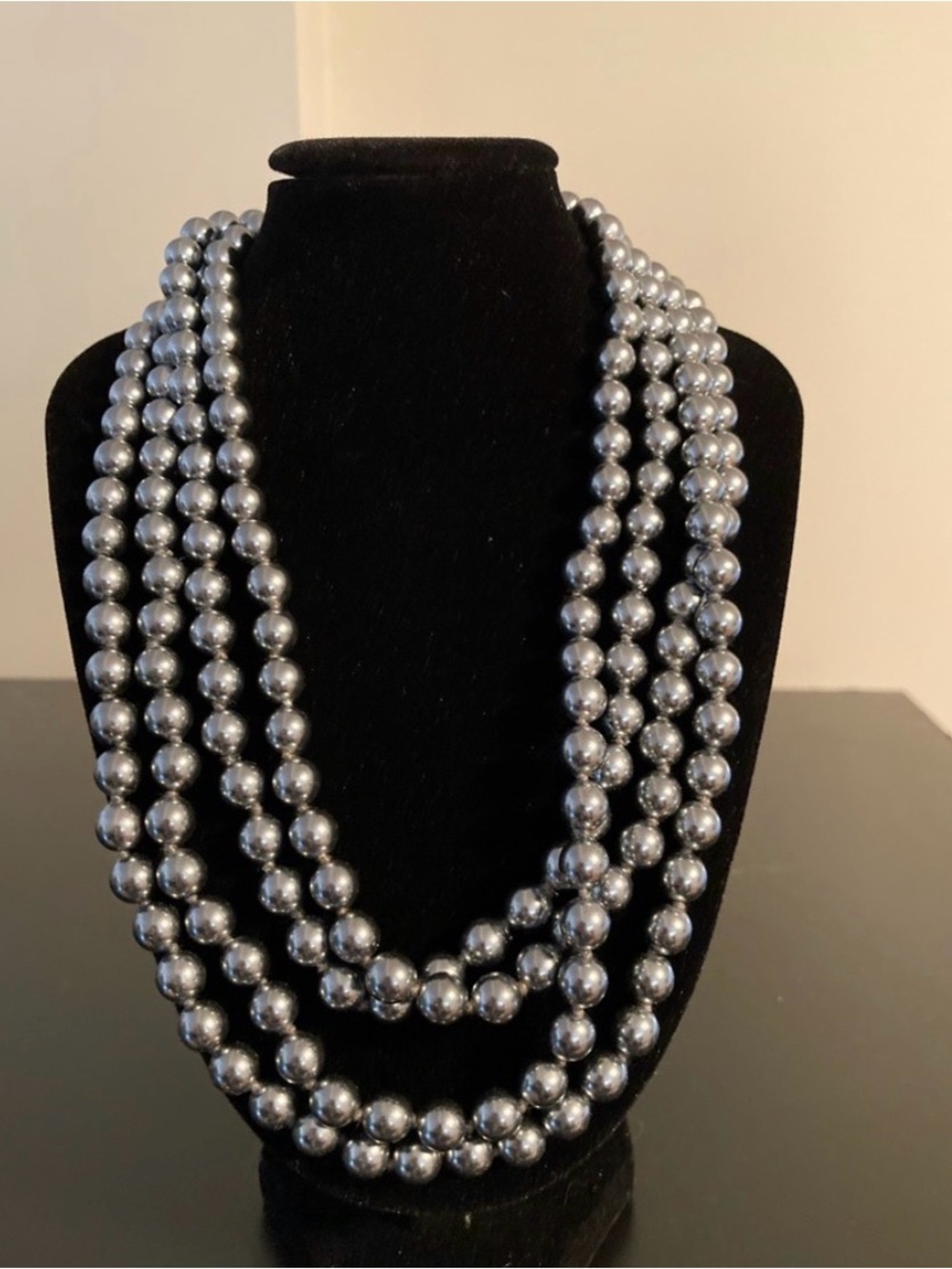 Joan Rivers Silver Long Strand Beaded Necklace